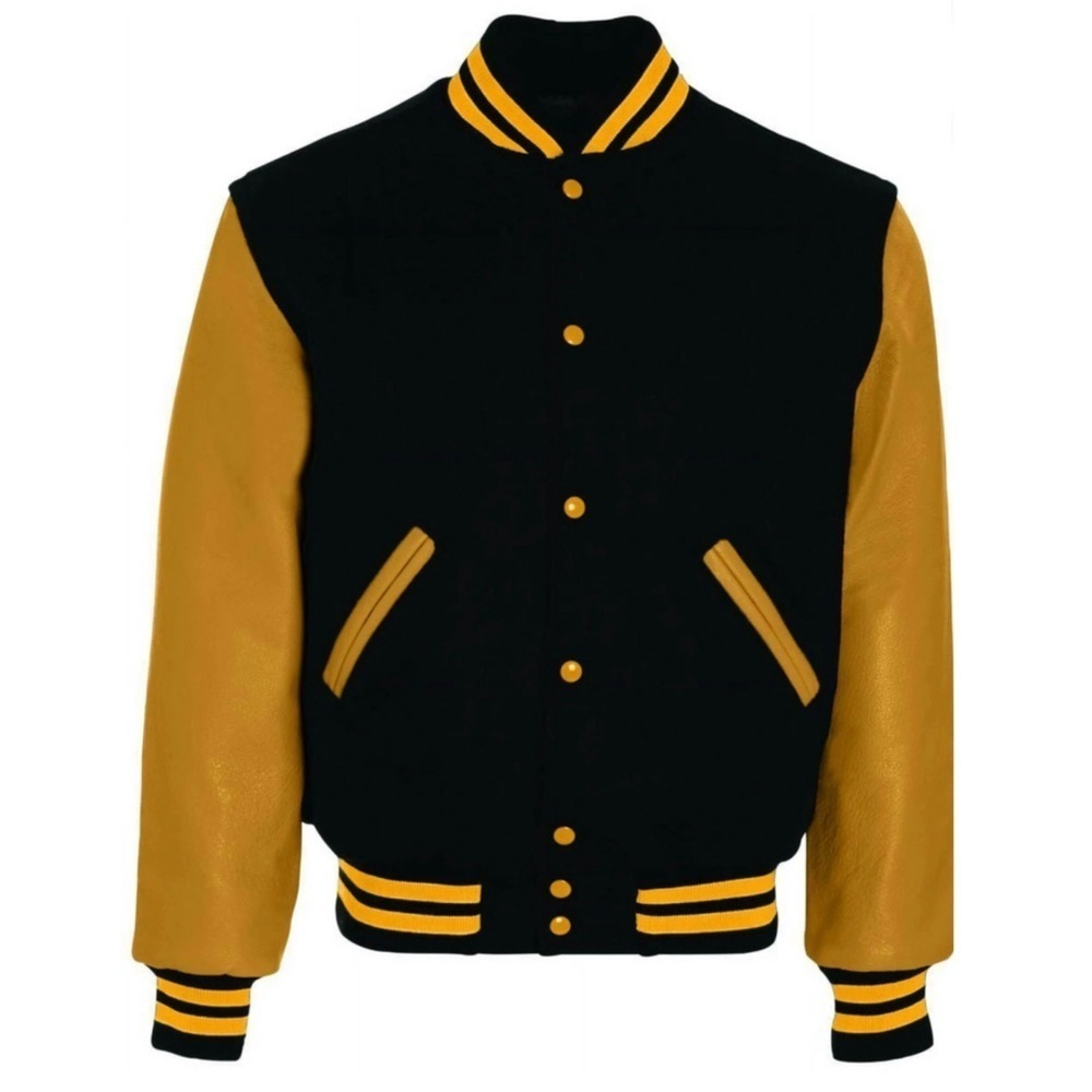 Sledwise Varsity Letterman Coat Bomber Genuine Leather Unisex Baseball Jacket